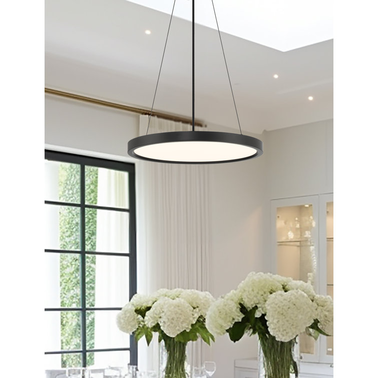 15" Coal Aluminum LED Pendant with Acrylic Shade