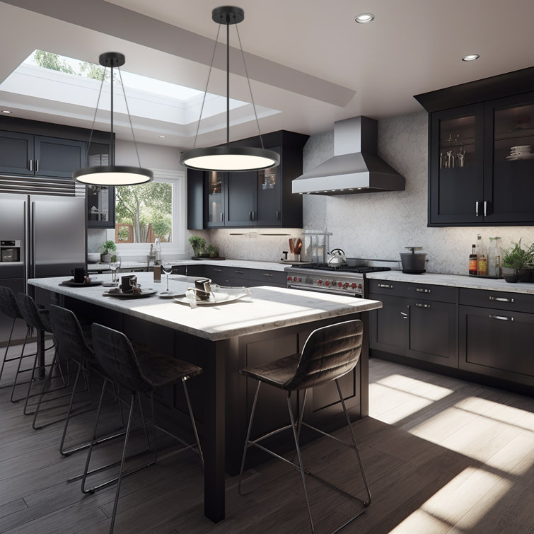 15" Coal Aluminum LED Pendant with Acrylic Shade