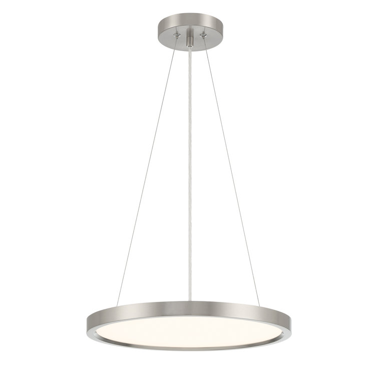 Brushed Nickel 30W LED Pendant Light with Acrylic Shade
