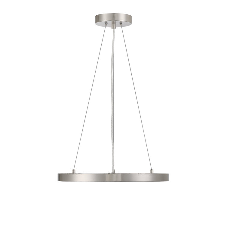 Brushed Nickel 30W LED Pendant Light with Acrylic Shade