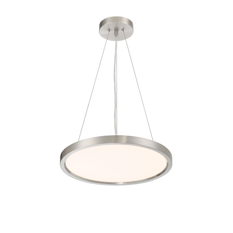 Brushed Nickel 30W LED Pendant Light with Acrylic Shade