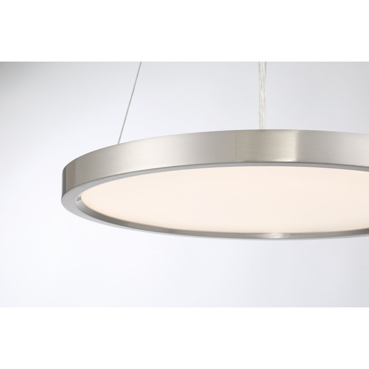 Brushed Nickel 30W LED Pendant Light with Acrylic Shade