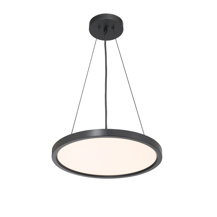 15" Coal Aluminum LED Pendant with Acrylic Shade