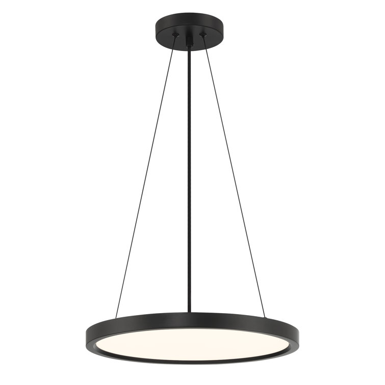 15" Coal Aluminum LED Pendant with Acrylic Shade