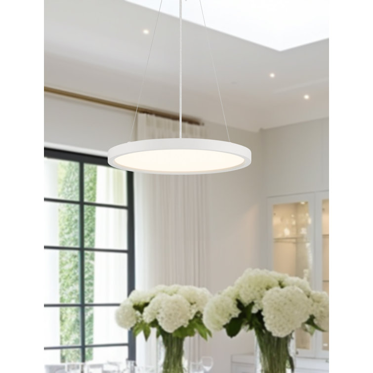 White Aluminum LED Indoor/Outdoor Pendant Light