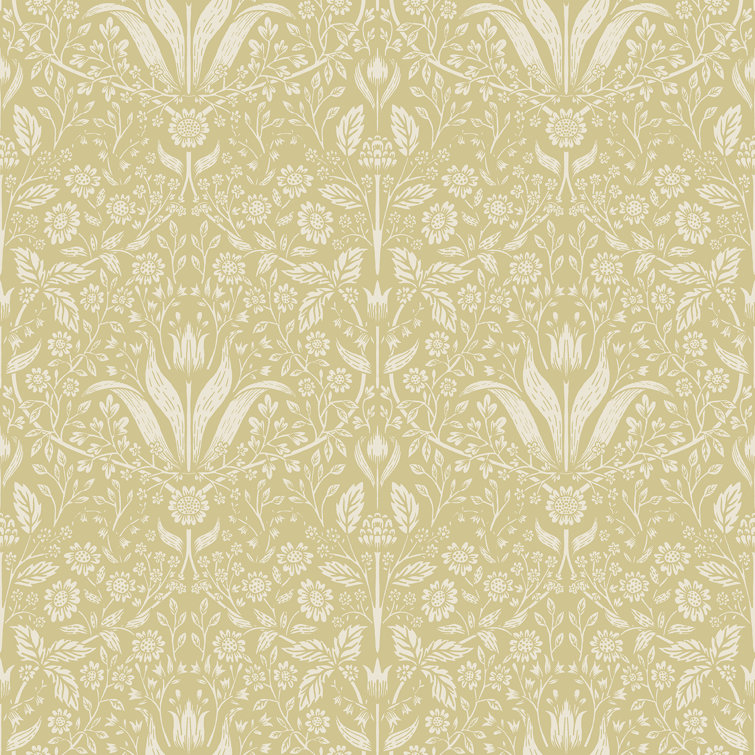Mara Yellow Floral Non-Woven Wallpaper Roll