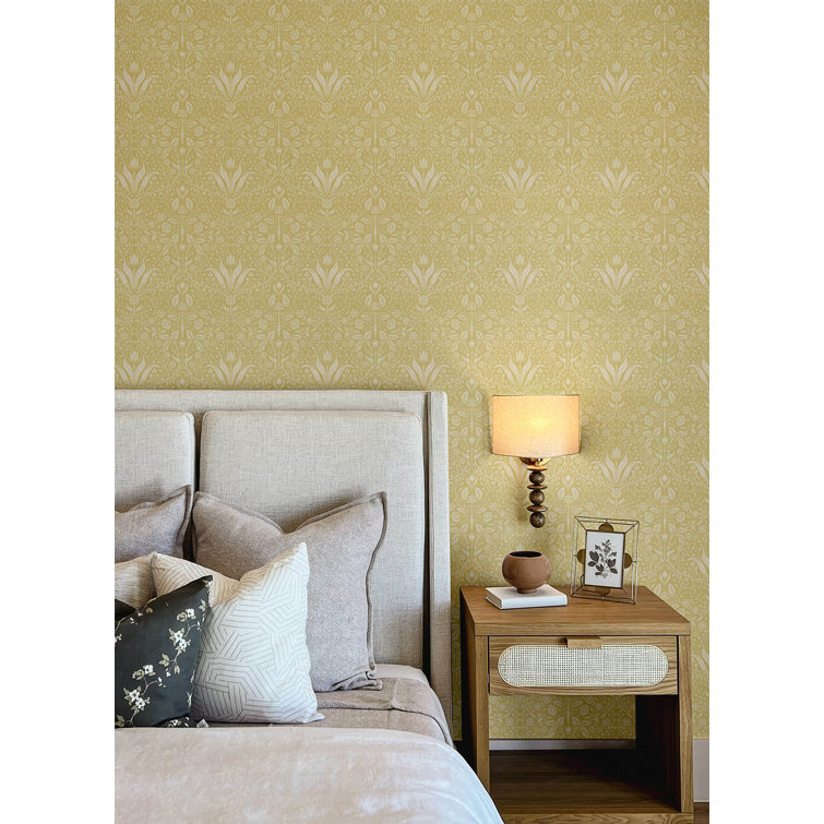 Mara Yellow Floral Non-Woven Wallpaper Roll