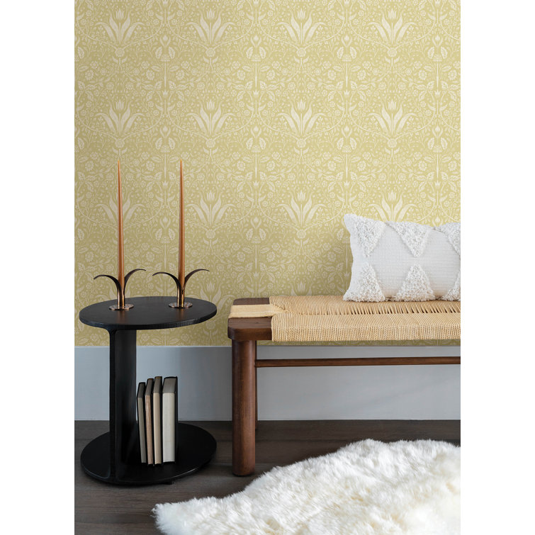 Mara Yellow Floral Non-Woven Wallpaper Roll