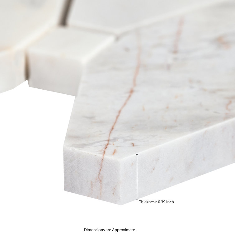 Angora Beige and Gray Polished Marble Mosaic Tile