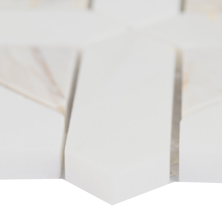 Angora Geometric 12" x 12" Polished Marble Mosaic Tile