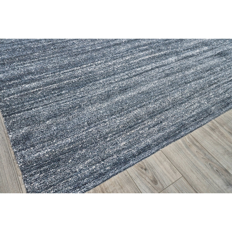 Charcoal Hand-Knotted Wool and Viscose 10' x 14' Area Rug