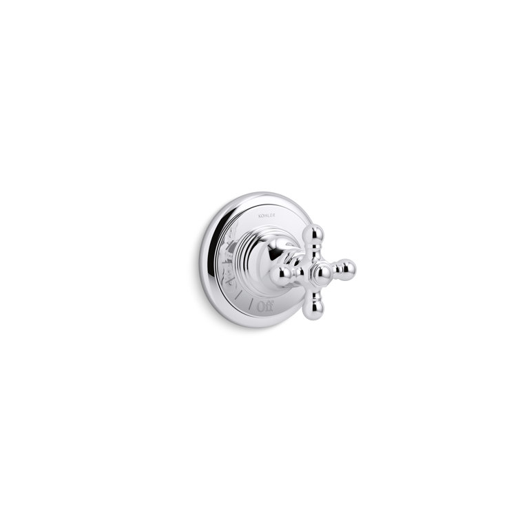 Vibrant Brushed Moderne Brass Cross Handle Valve Trim