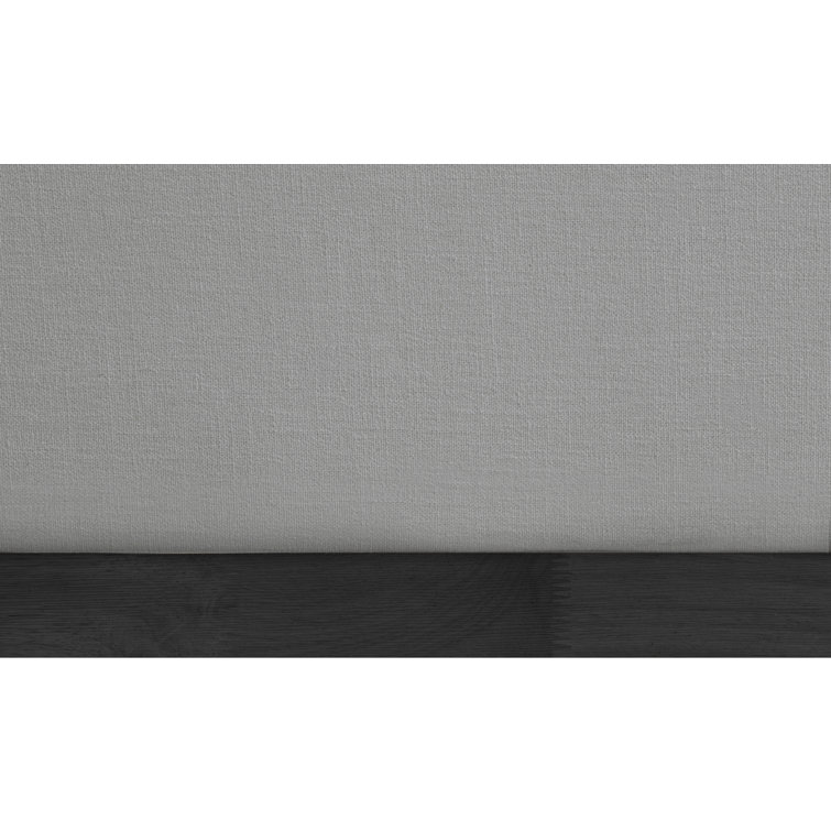 Gray Linen Twin Upholstered Wood Frame Bed with Tall Headboard