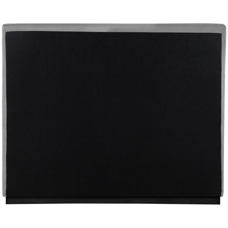 Grey Queen Upholstered Wood Frame Panel Bed