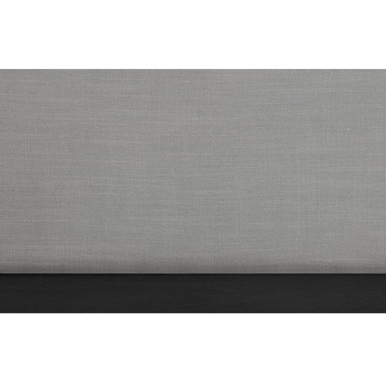 Gray Twin Upholstered Wood Frame Bed with Tall Headboard