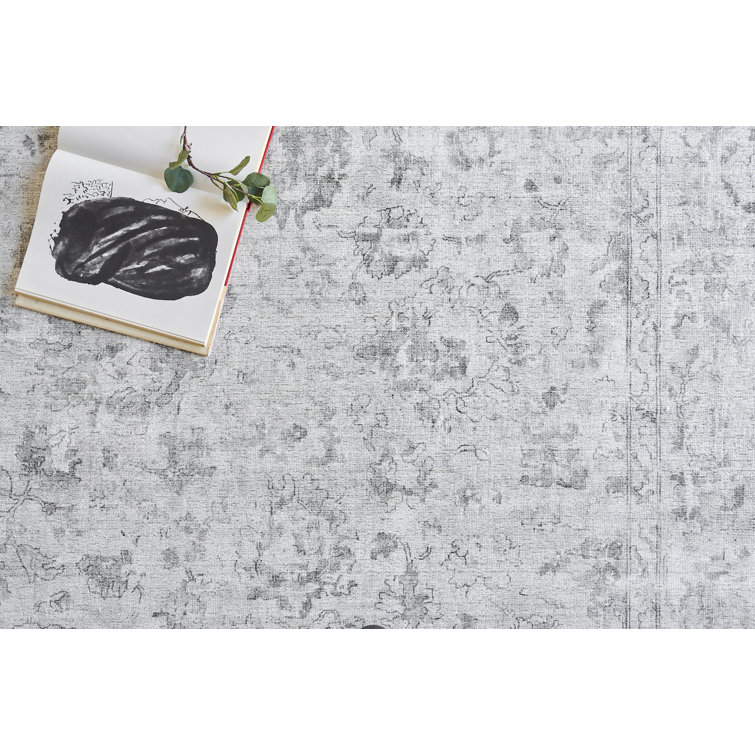 Handmade Ivory and Silver Wool Viscose Rectangular Area Rug