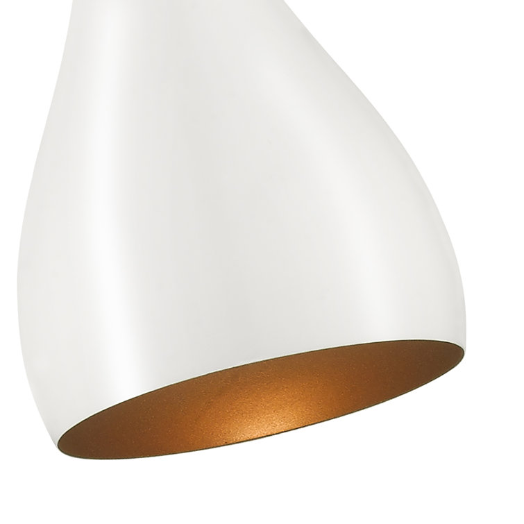 Shiny White Aluminum Teardrop Pendant Light