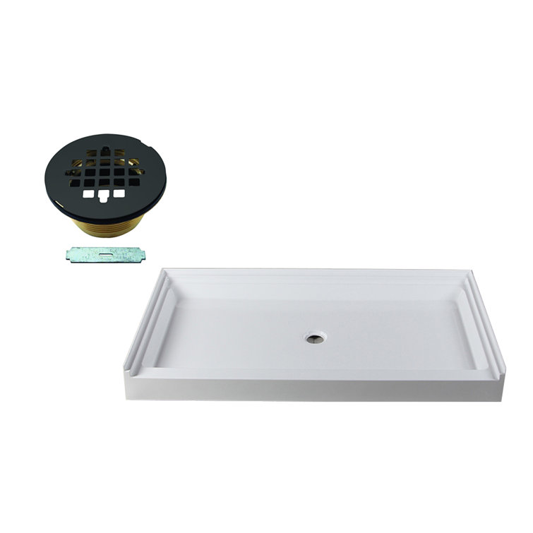 60'' x 36'' Matte White Acrylic Rectangular Shower Base