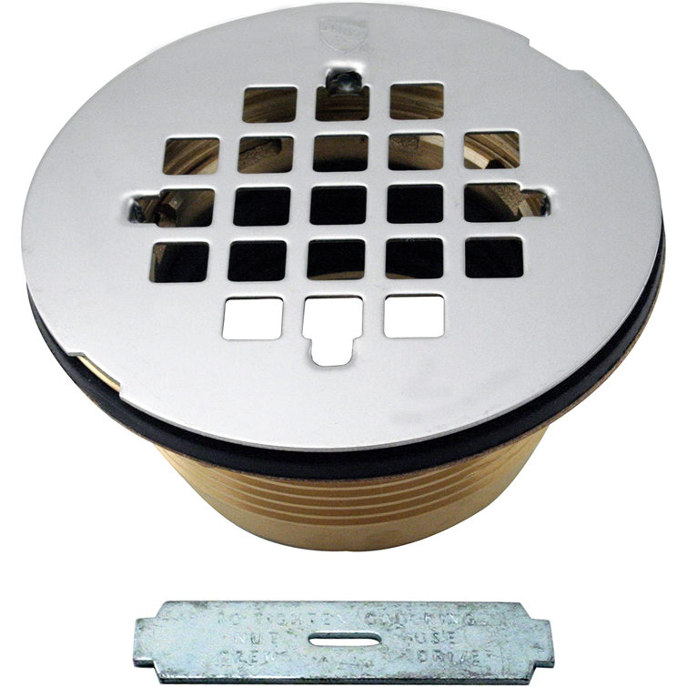 60'' White Gloss Rectangular Shower Base with Brass Drain