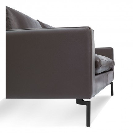 New Standard 92" Gray Fabric Sofa with Black Legs