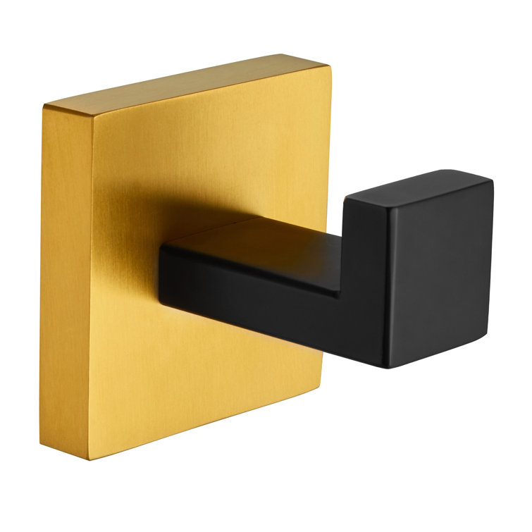 Black and Gold Stainless Steel Wall-Mounted Robe Hook