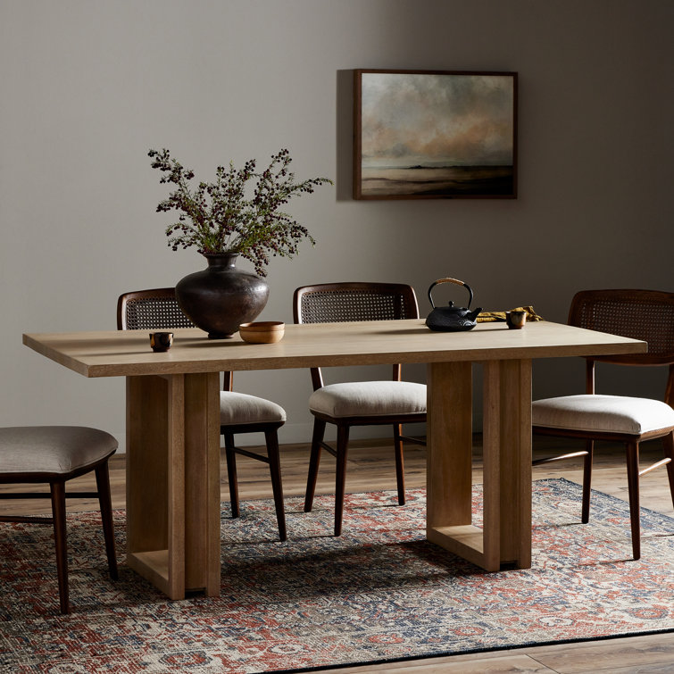 Natural Mango Wood Rectangular Dining Table, 72"