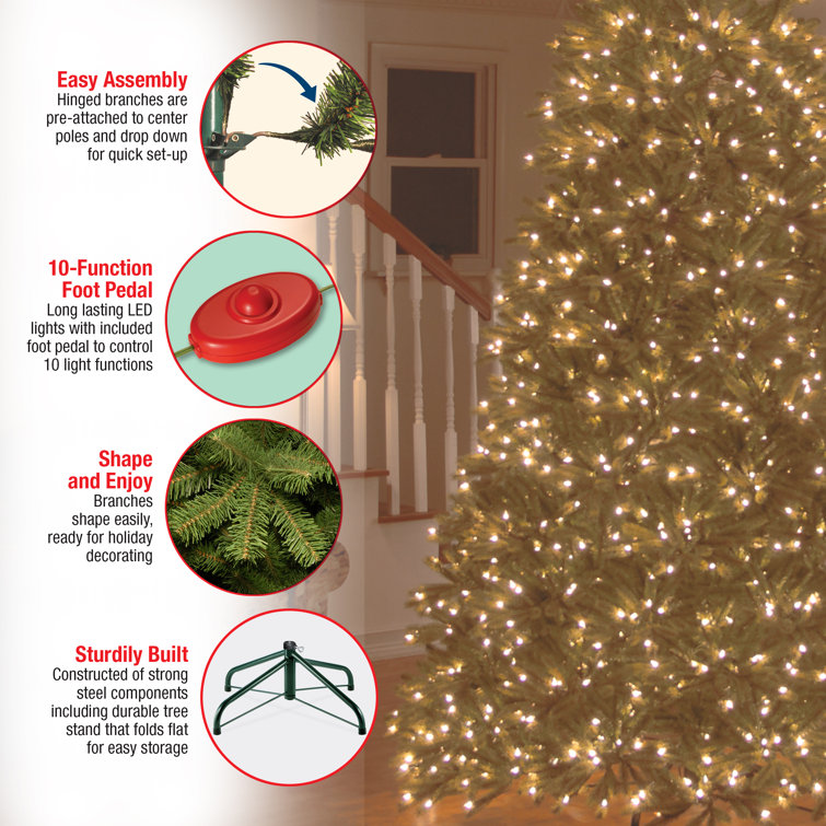6.5' Green Fir Artificial Christmas Tree with Dual Color LED Lights