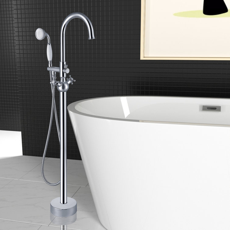 Chrome Freestanding High Arc Tub Filler with Lever Handle