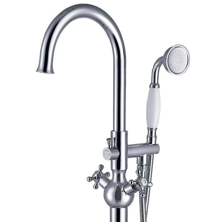 Chrome Freestanding High Arc Tub Filler with Lever Handle