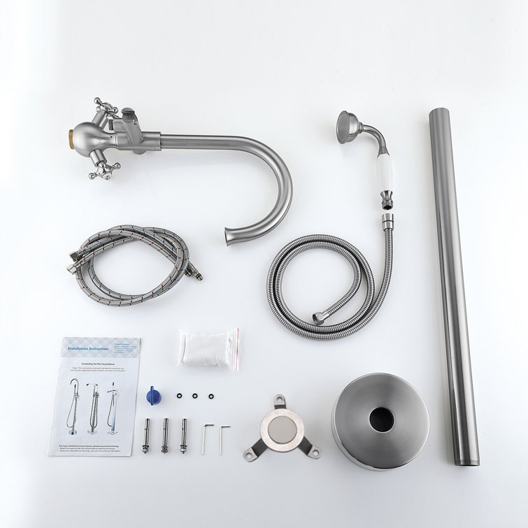 Chrome Freestanding High Arc Tub Filler with Lever Handle