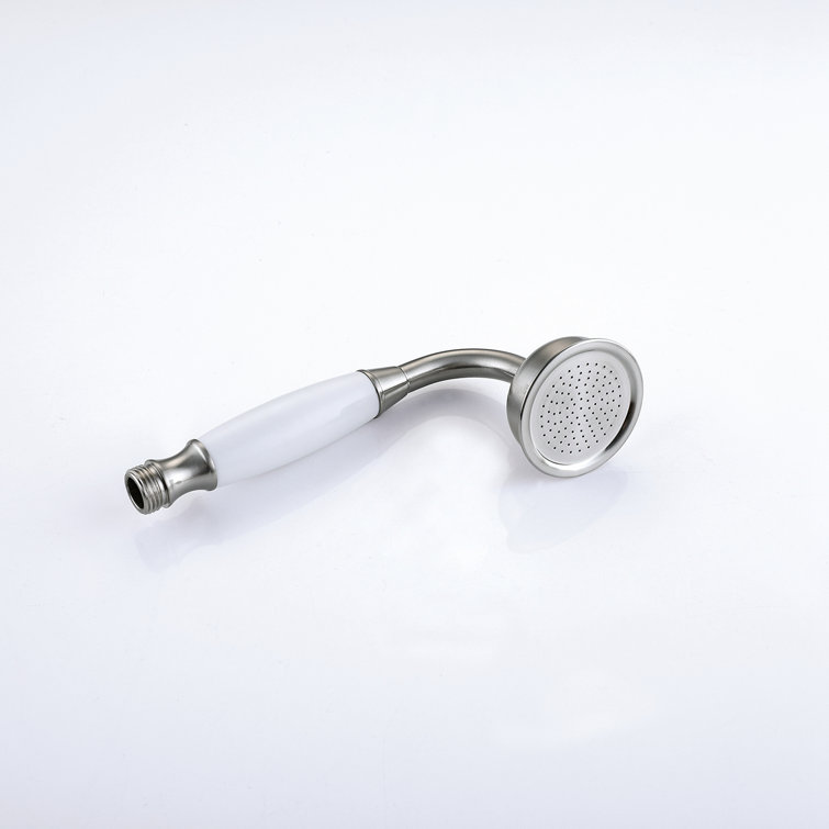 Brushed Nickel Freestanding Tub Filler with Handheld Shower