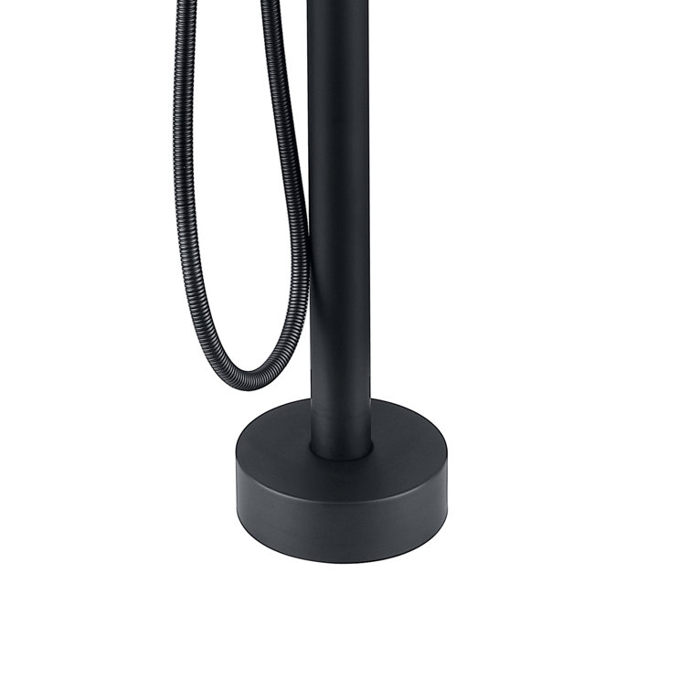 Matte Black Stainless Steel Freestanding Bathtub Faucet with Hand Shower
