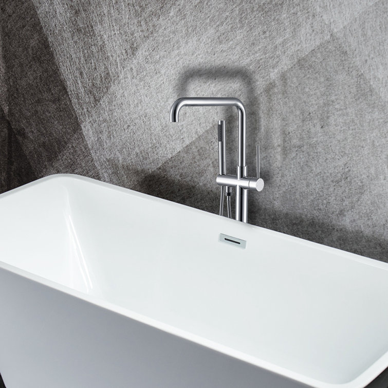 Chrome Freestanding High Arc Tub Filler with Lever Handle