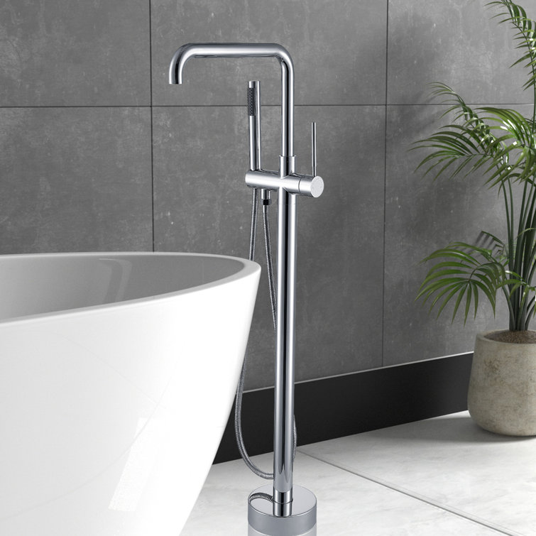 Chrome Freestanding High Arc Tub Filler with Lever Handle