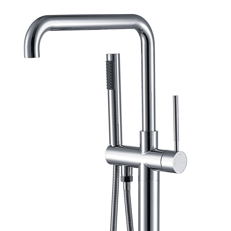 Chrome Freestanding High Arc Tub Filler with Lever Handle