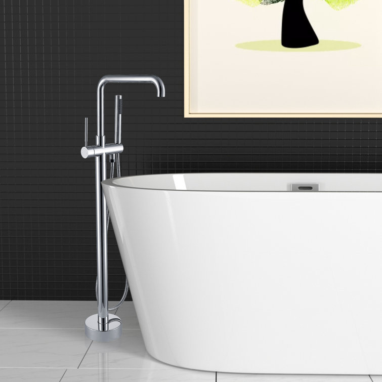 Chrome Freestanding High Arc Tub Filler with Lever Handle