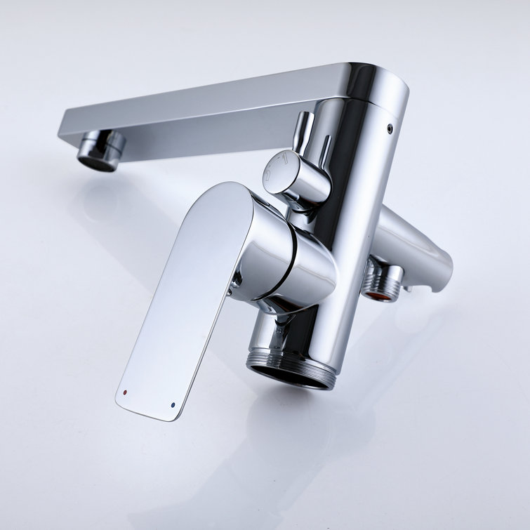 Chrome Freestanding Tub Filler with Lever Handle