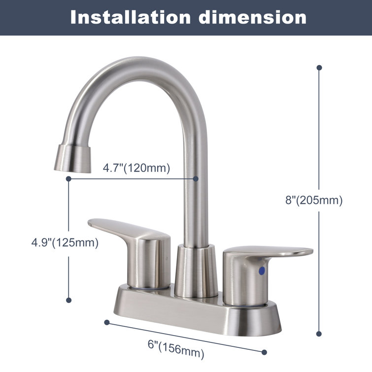 Brushed Nickel High Arc Double Handle Bathroom Faucet