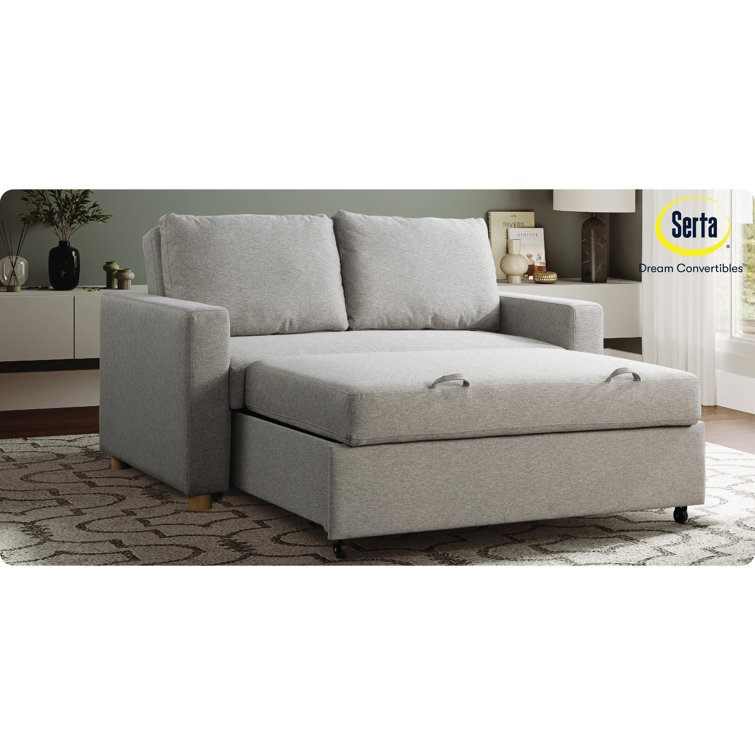 Gray Fabric Lawson Sleeper Sofa with Removable Cushions