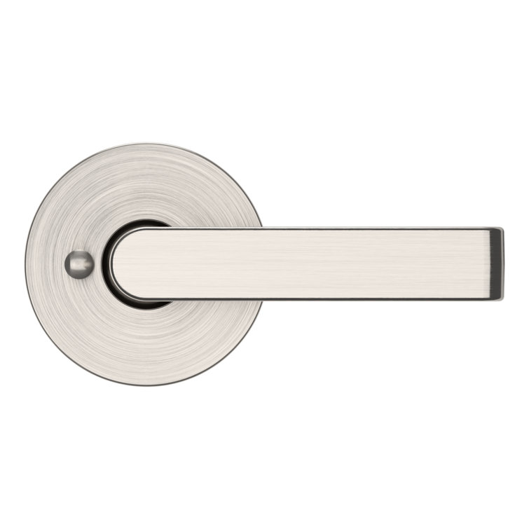 Satin Nickel Privacy Door Lever with Round Rose