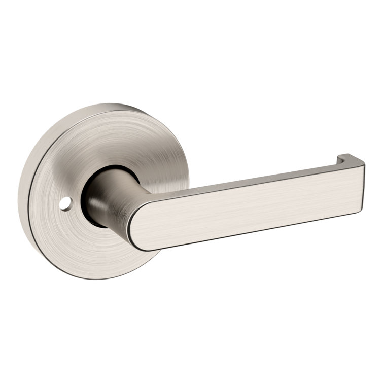 Satin Nickel Privacy Door Lever with Round Rose