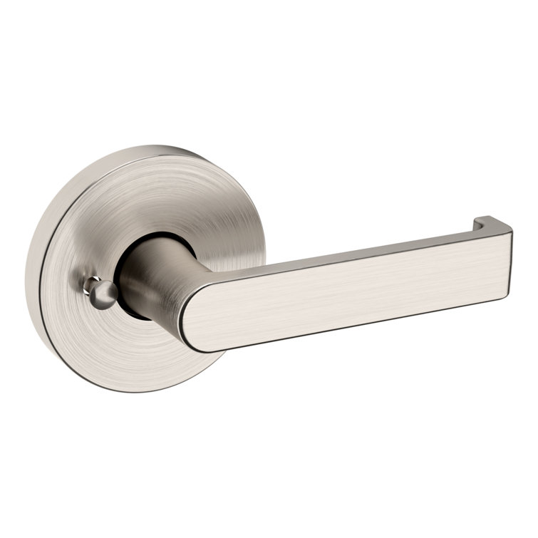 Satin Nickel Privacy Door Lever with Round Rose