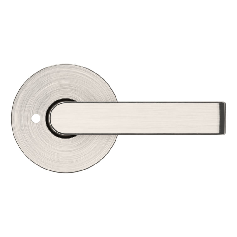 Satin Nickel Privacy Door Lever with Round Rose