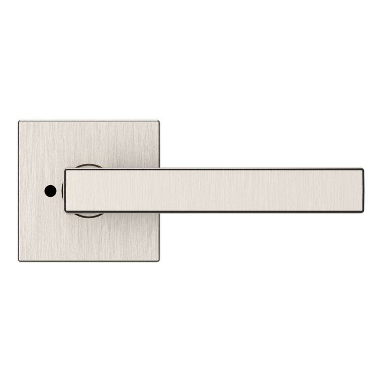 Satin Nickel Privacy Door Lever with Square Rose
