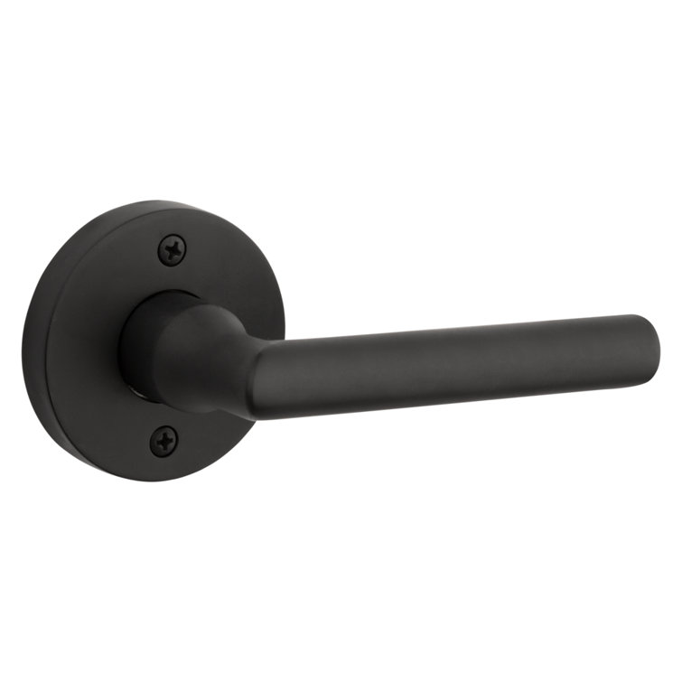 Satin Black Contemporary Round Rose Door Lever