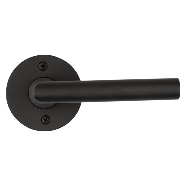 Satin Black Contemporary Round Rose Door Lever