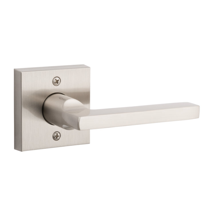 Satin Nickel Contemporary Square Half Dummy Door Lever
