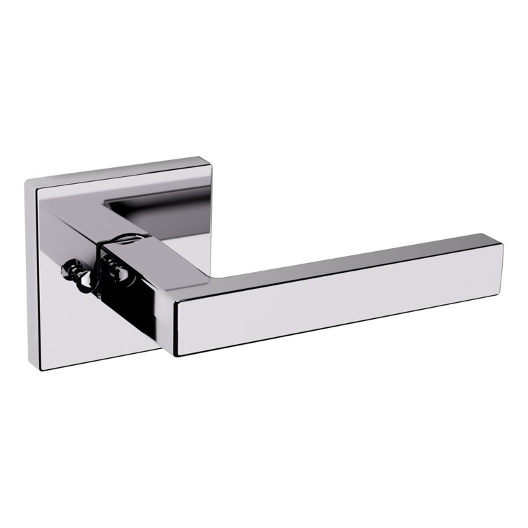 Polished Chrome Privacy Door Lever with Square Rose