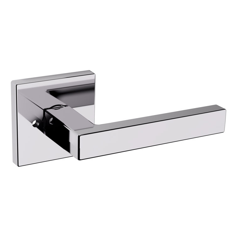 Polished Chrome Privacy Door Lever with Square Rose