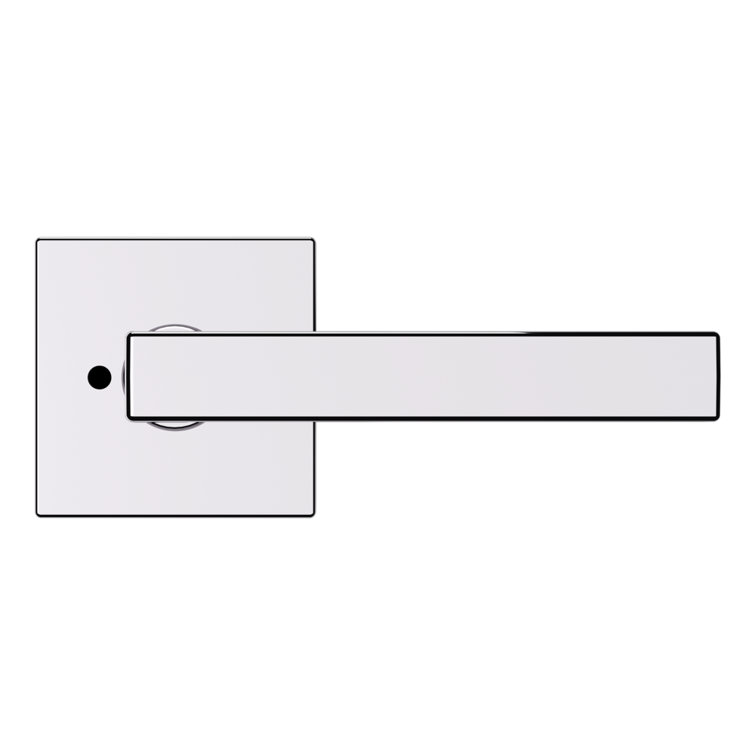 Polished Chrome Privacy Door Lever with Square Rose